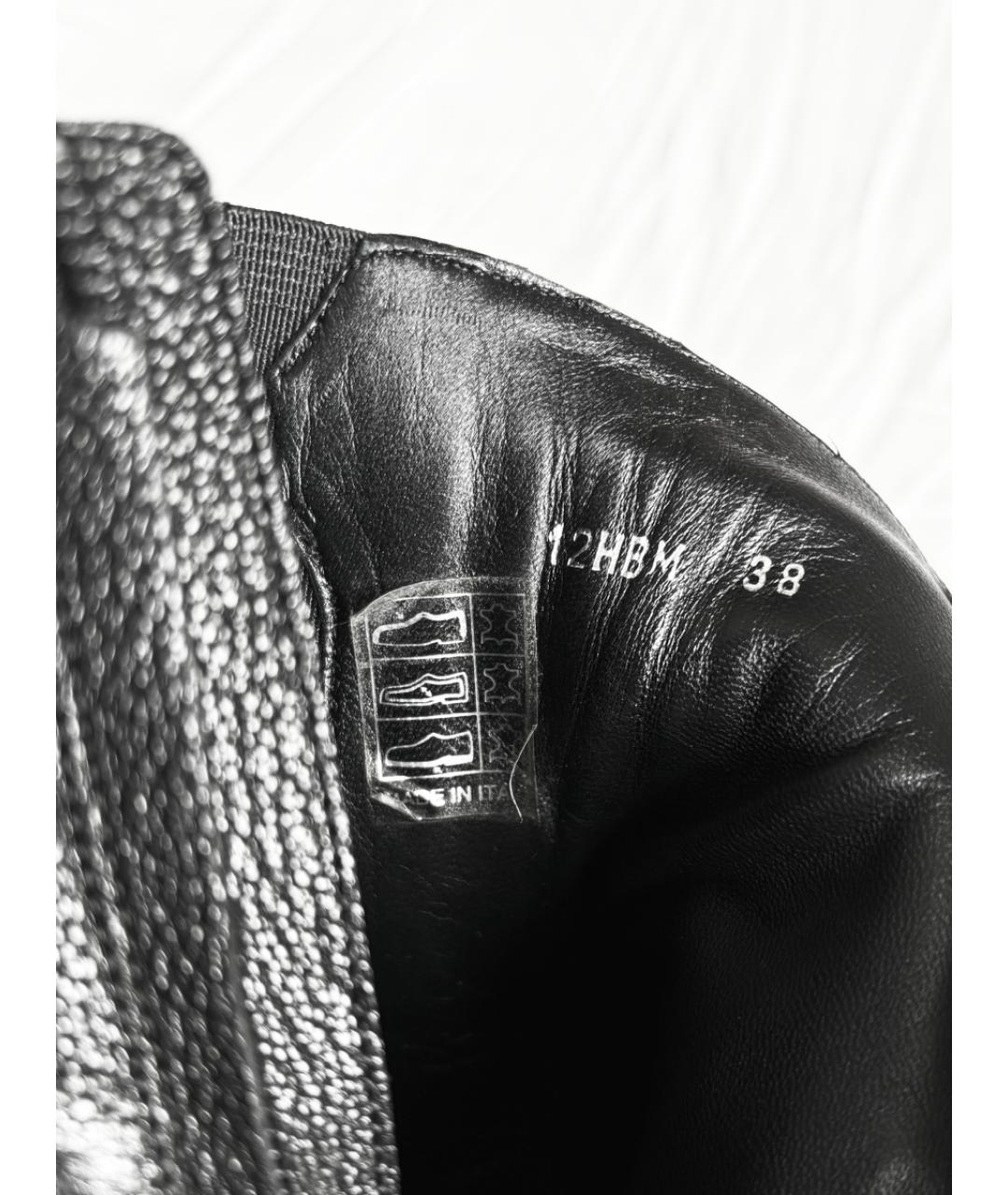 CHRISTIAN DIOR Черные ботинки из экзотической кожи, фото 6