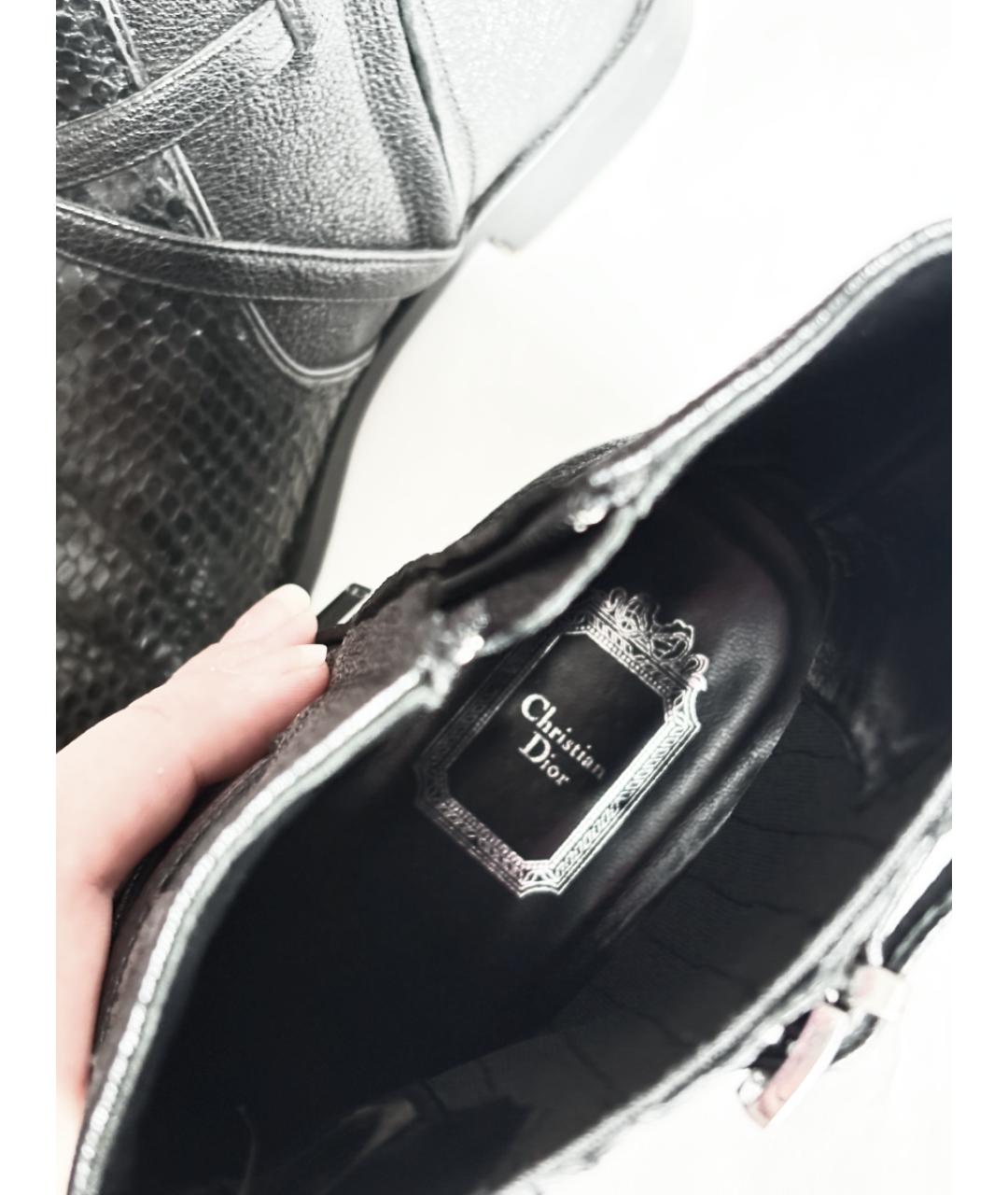 CHRISTIAN DIOR Черные ботинки из экзотической кожи, фото 3