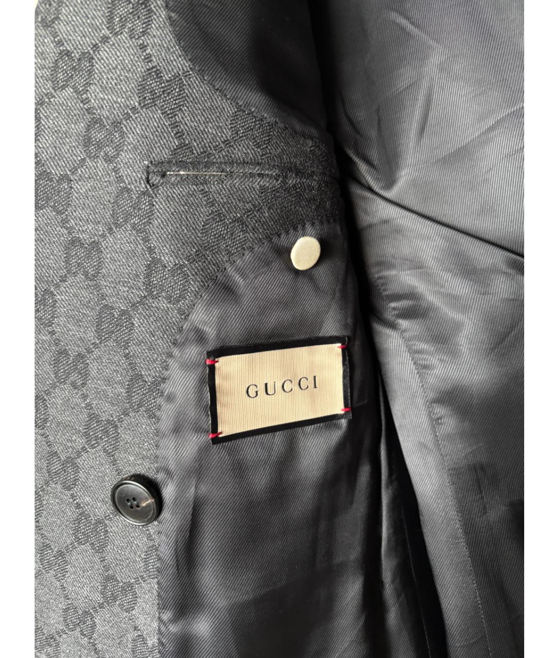 GUCCI Серый шерстяной жакет/пиджак, фото 6