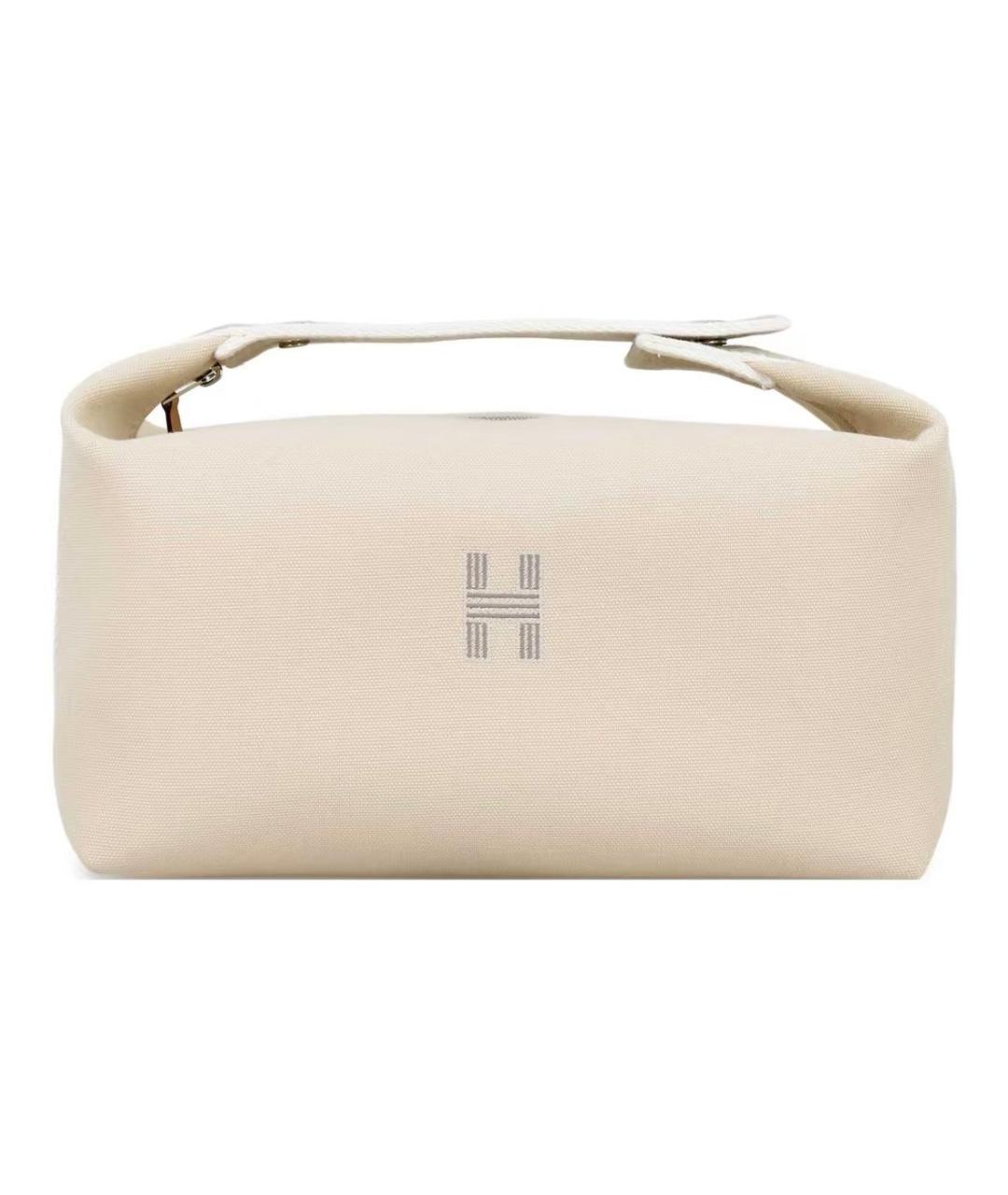 HERMES Бежевая хлопковая косметичка, фото 1
