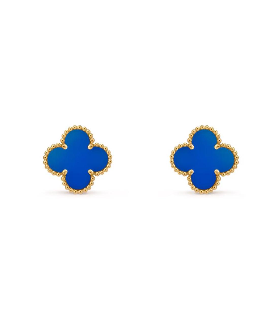 VAN CLEEF & ARPELS Синие серьги из желтого золота, фото 1