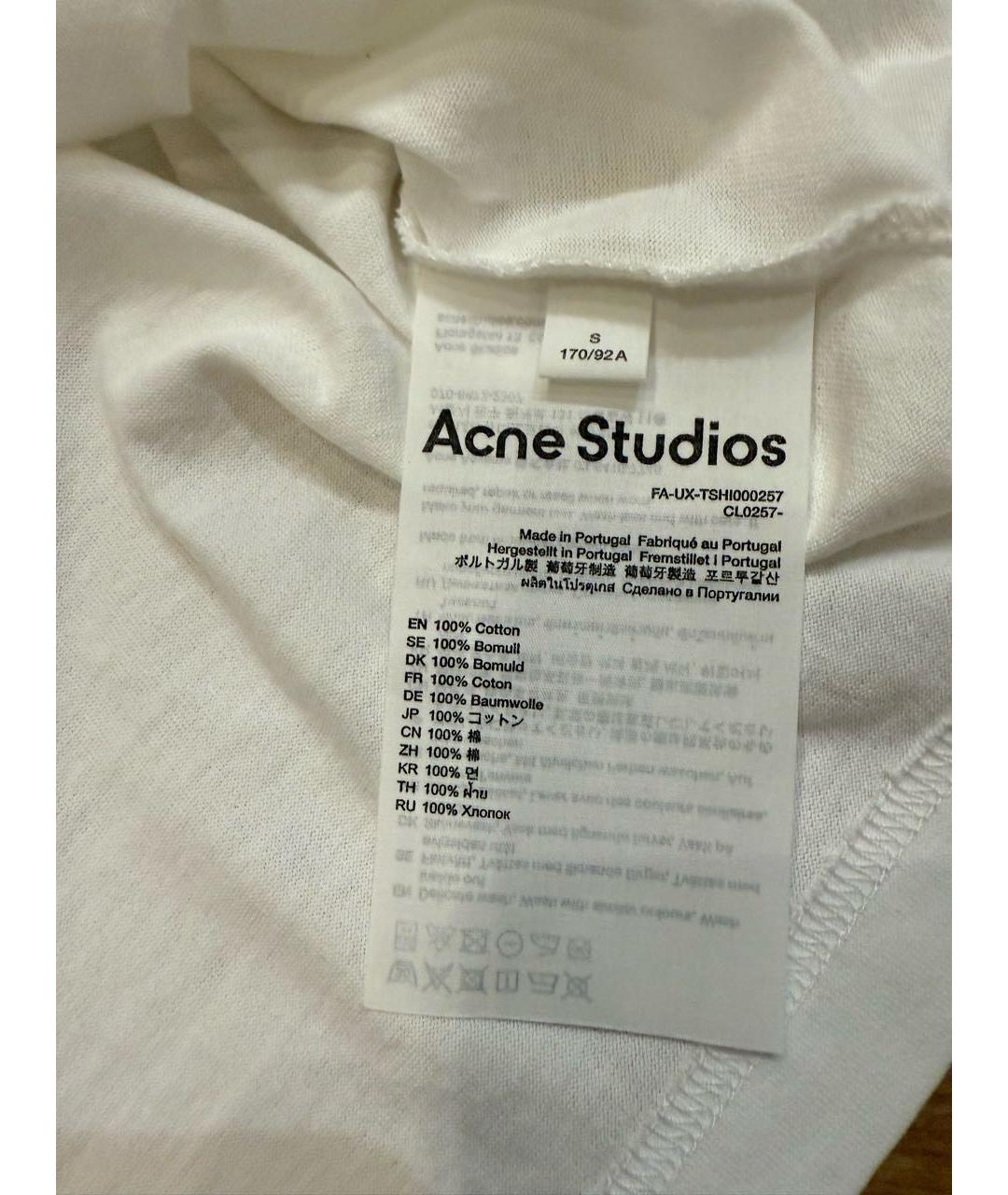 ACNE STUDIOS Белая хлопковая футболка, фото 6