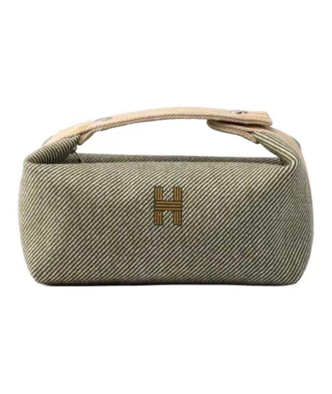HERMES Бежевая хлопковая косметичка, фото 1
