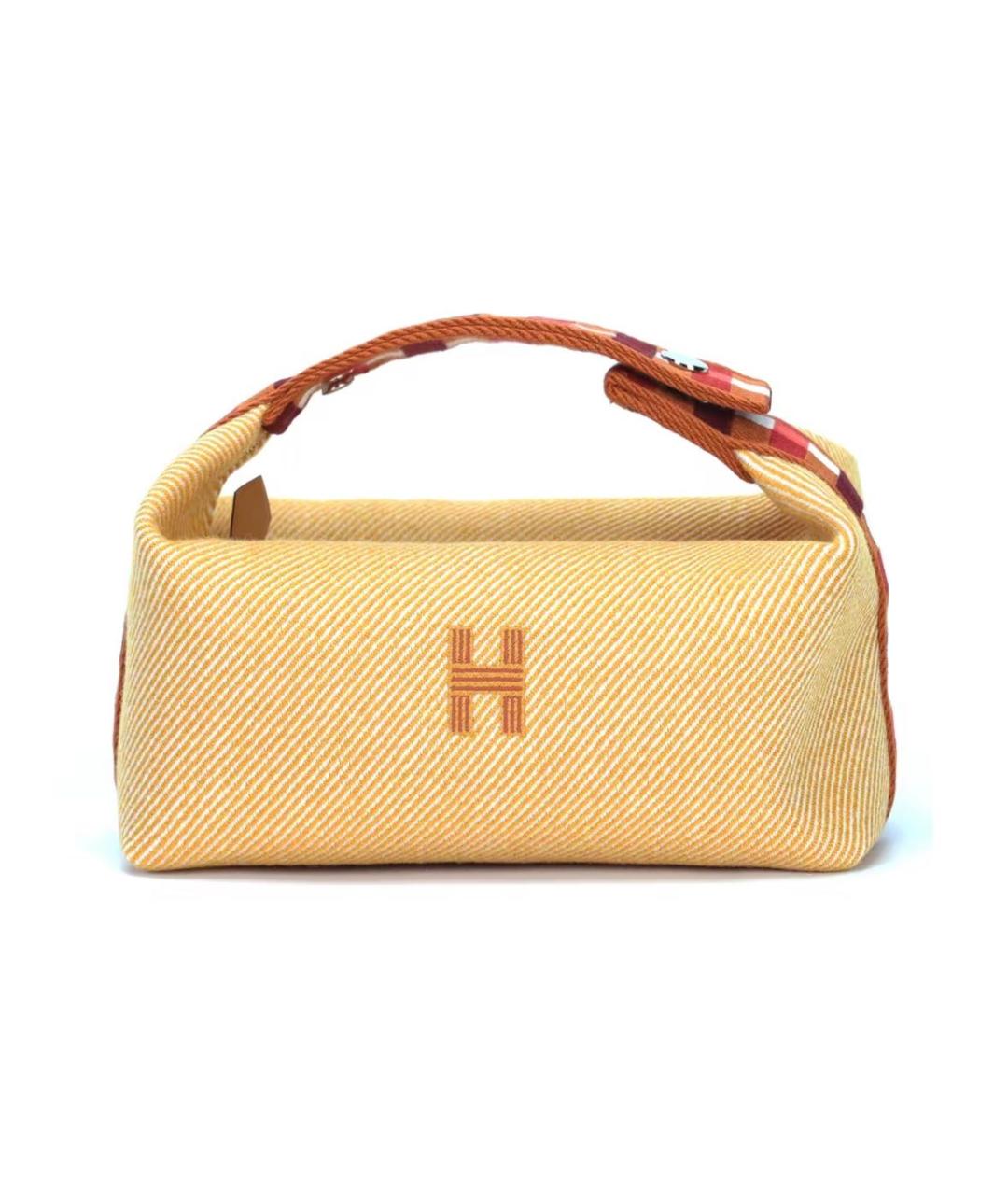 HERMES Бежевая хлопковая косметичка, фото 1