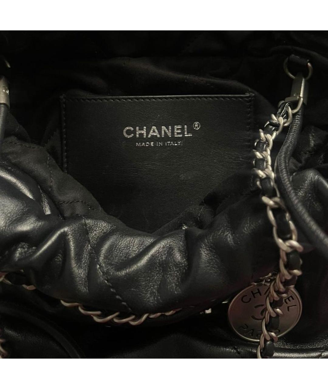 CHANEL Черная кожаная сумка через плечо, фото 8