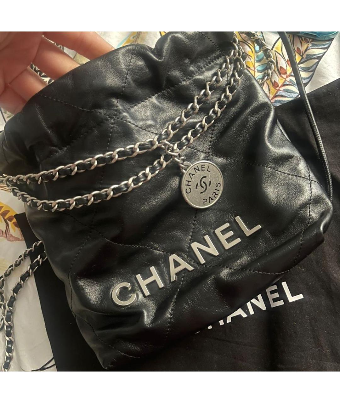CHANEL Черная кожаная сумка через плечо, фото 2