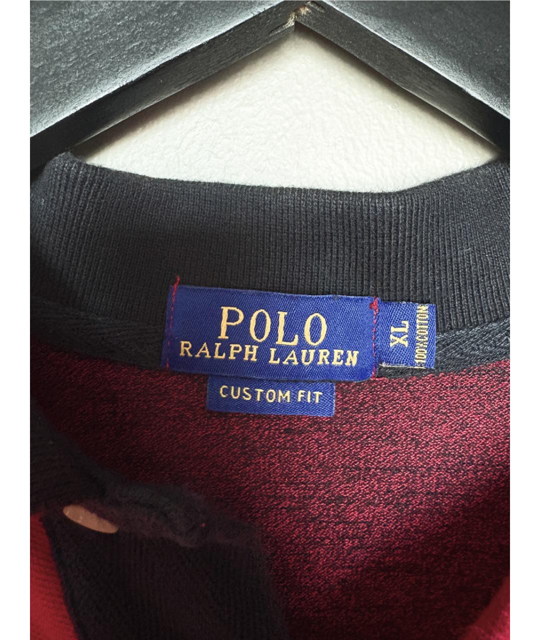 POLO RALPH LAUREN Красное хлопковое поло с коротким рукавом, фото 3