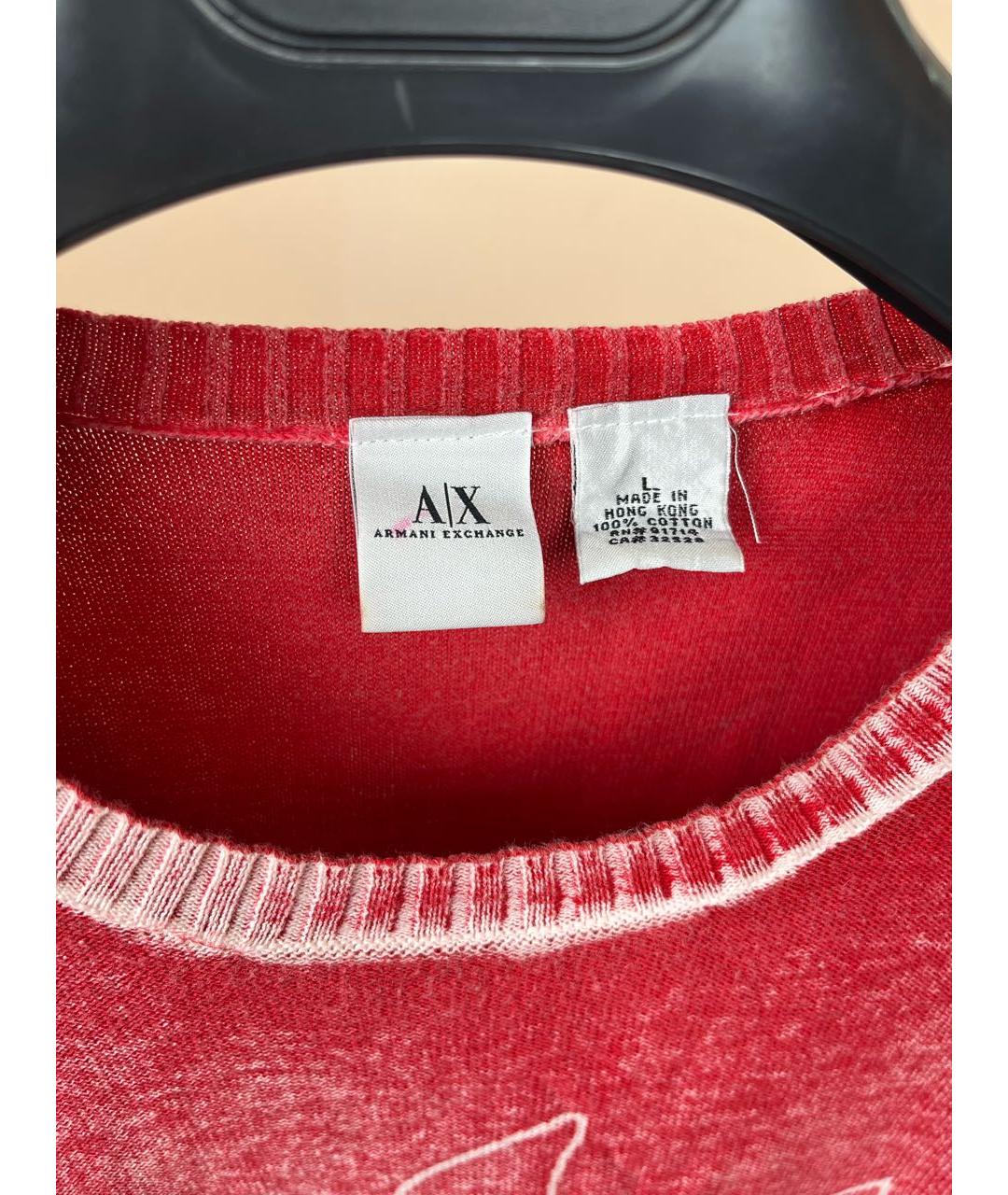 ARMANI EXCHANGE Коралловый хлопковый джемпер / свитер, фото 3