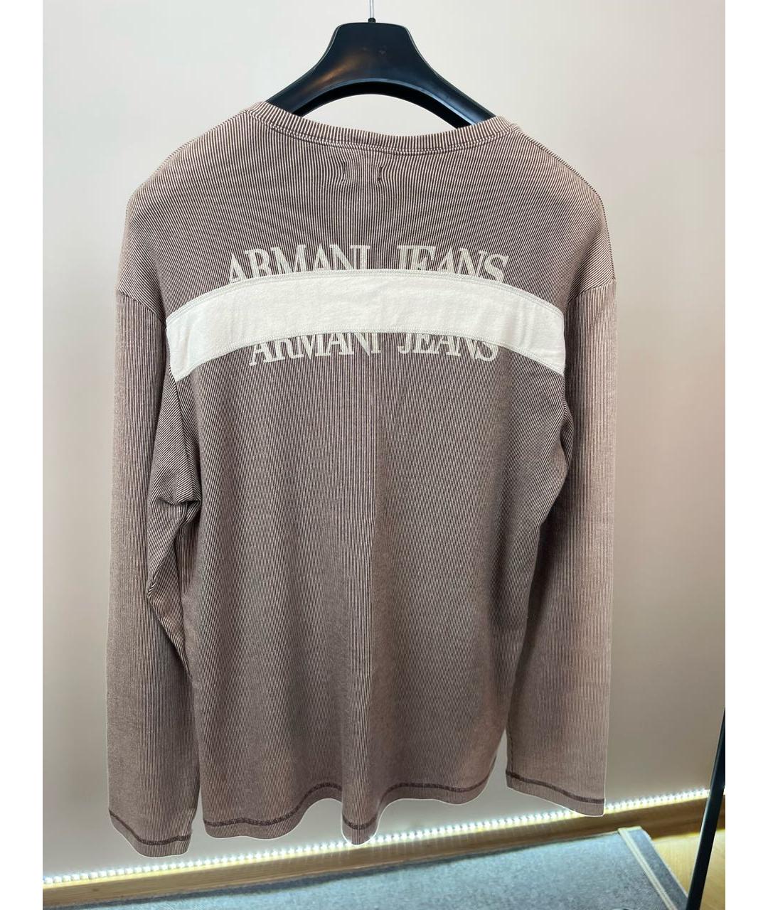 ARMANI JEANS Коричневый хлопковый джемпер / свитер, фото 6