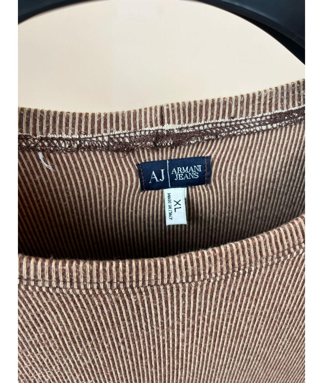 ARMANI JEANS Коричневый хлопковый джемпер / свитер, фото 3