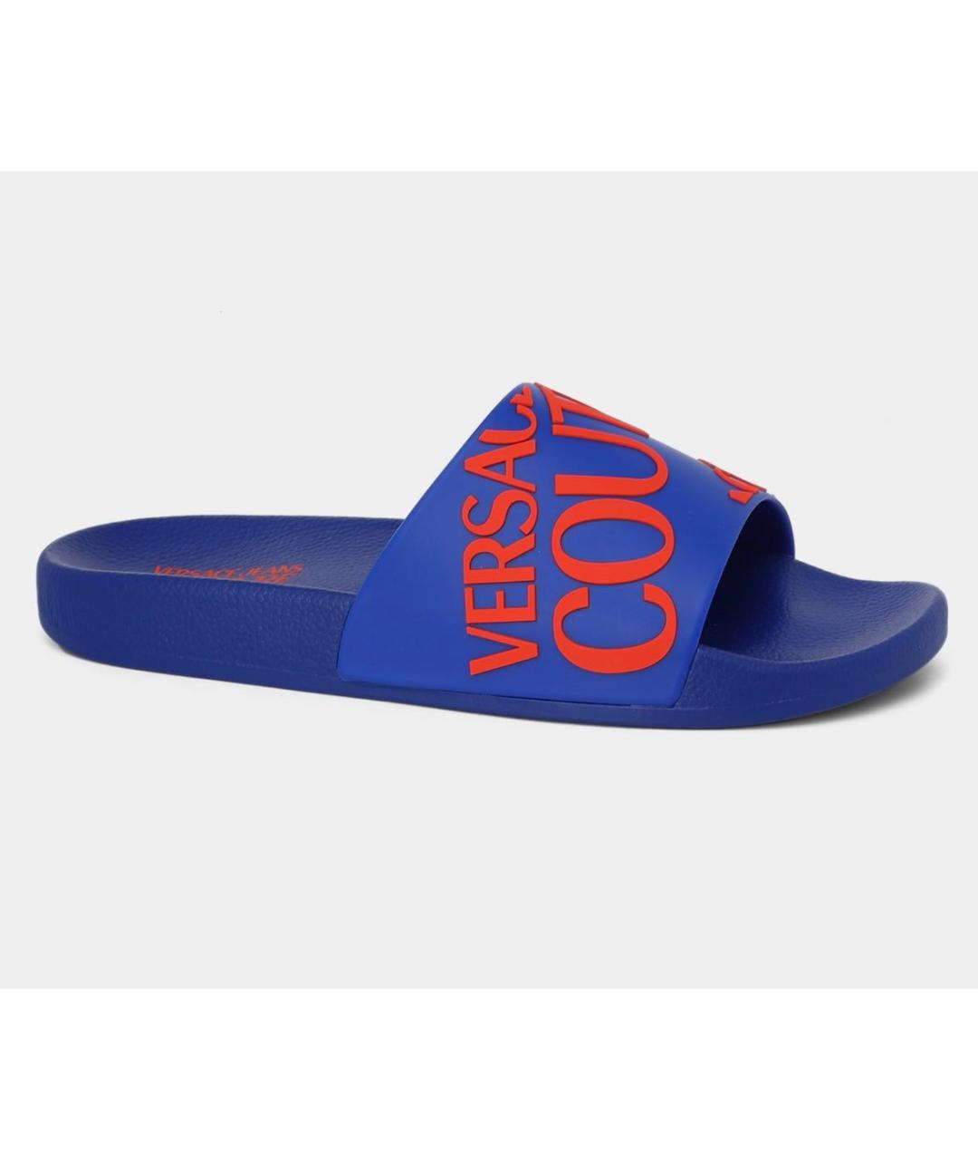 VERSACE JEANS COUTURE Синие резиновые шлепанцы, фото 4