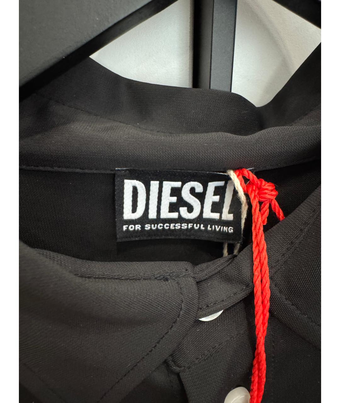 DIESEL Черная полиэстеровая рубашка, фото 3