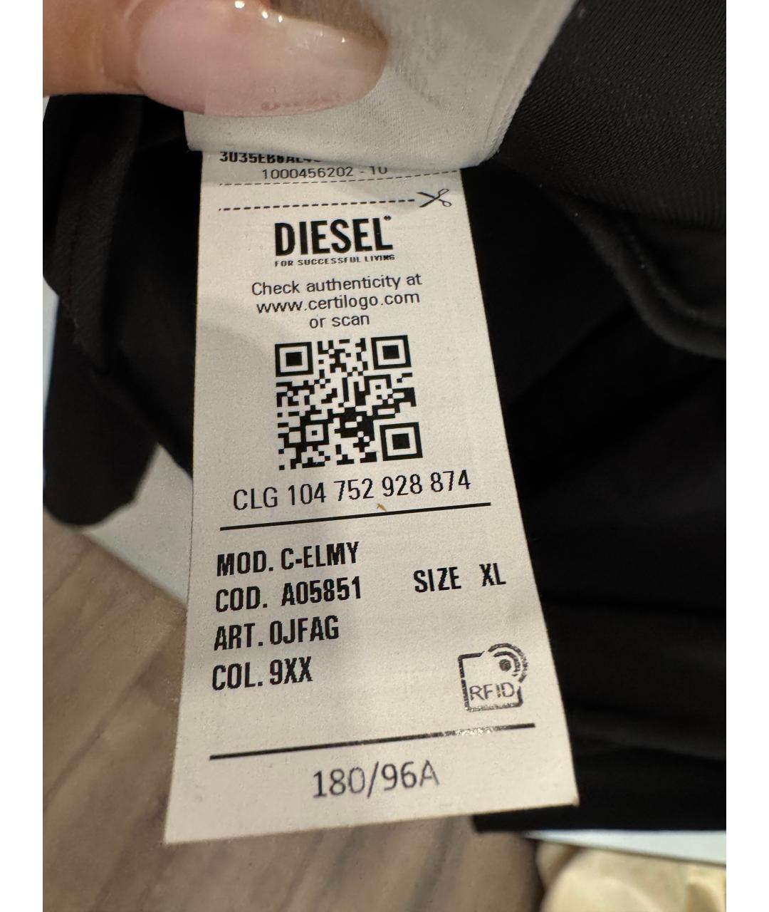 DIESEL Черная полиэстеровая рубашка, фото 8