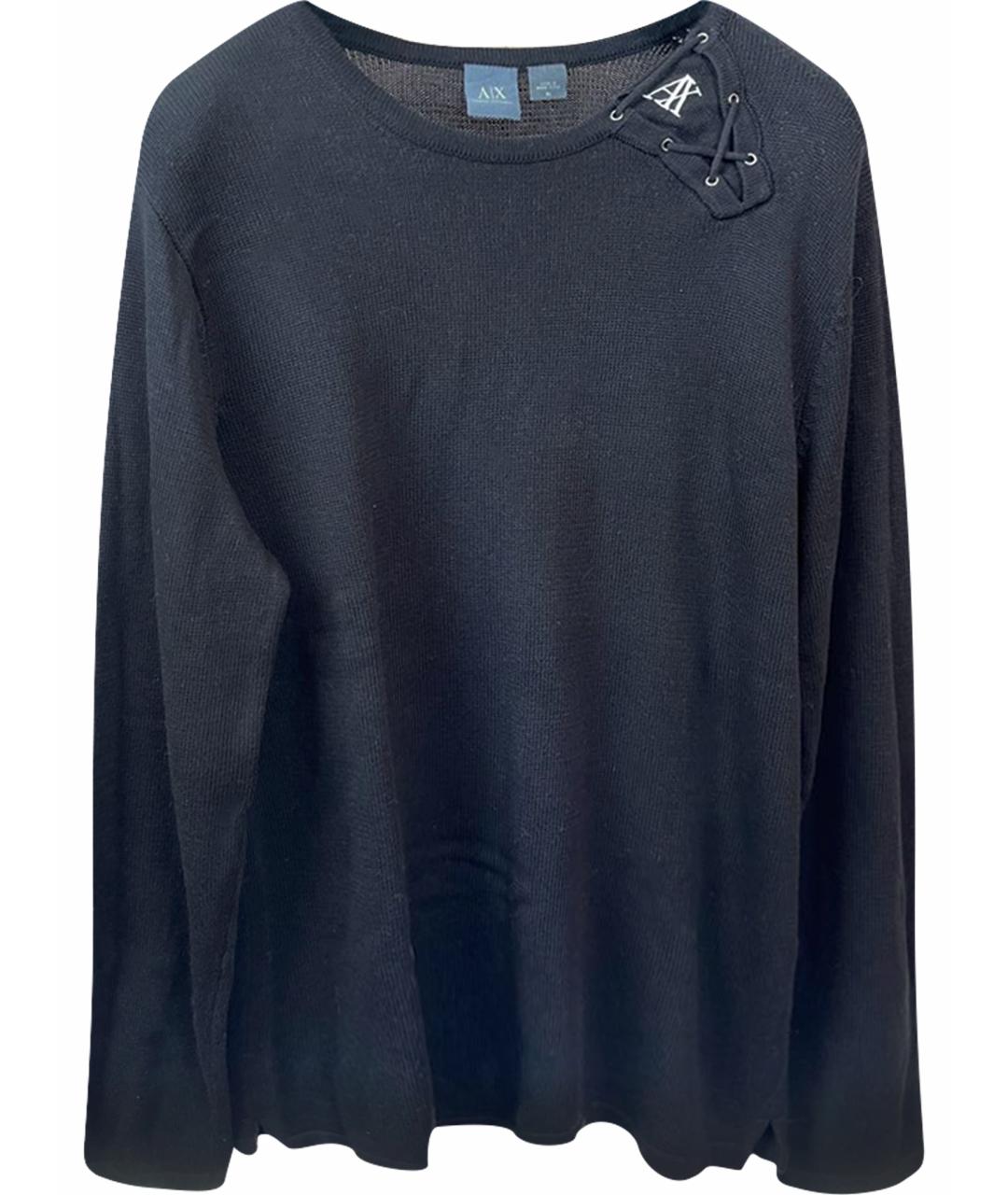 ARMANI EXCHANGE Черный хлопковый джемпер / свитер, фото 1