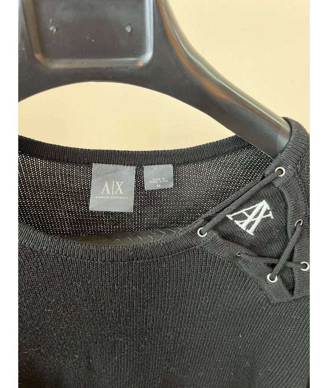ARMANI EXCHANGE Черный хлопковый джемпер / свитер, фото 3