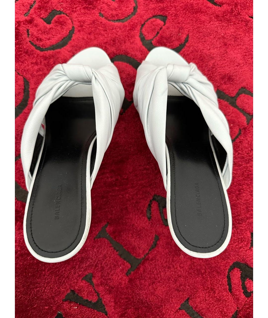 BALENCIAGA Белые кожаные мюли, фото 3