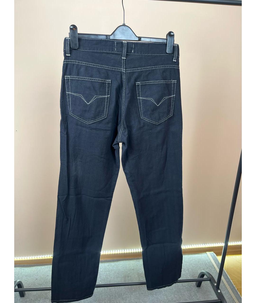 VERSACE JEANS COUTURE Черные хлопковые прямые джинсы, фото 2