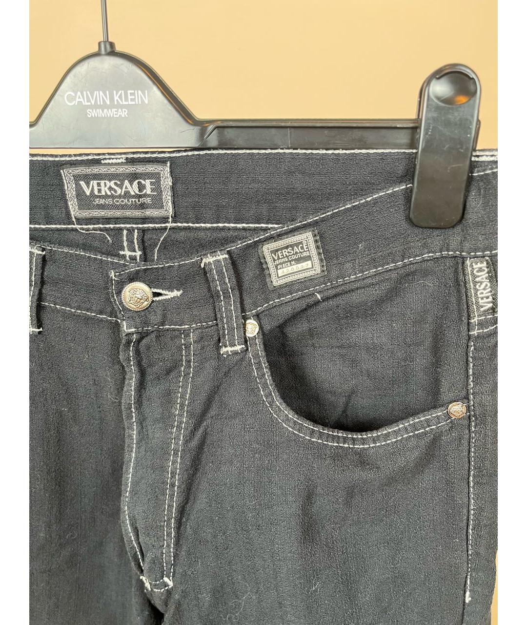 VERSACE JEANS COUTURE Черные хлопковые прямые джинсы, фото 3