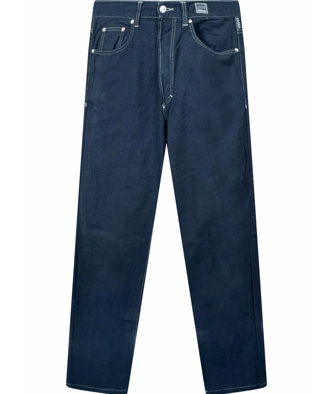 VERSACE JEANS COUTURE Черные хлопковые прямые джинсы, фото 1