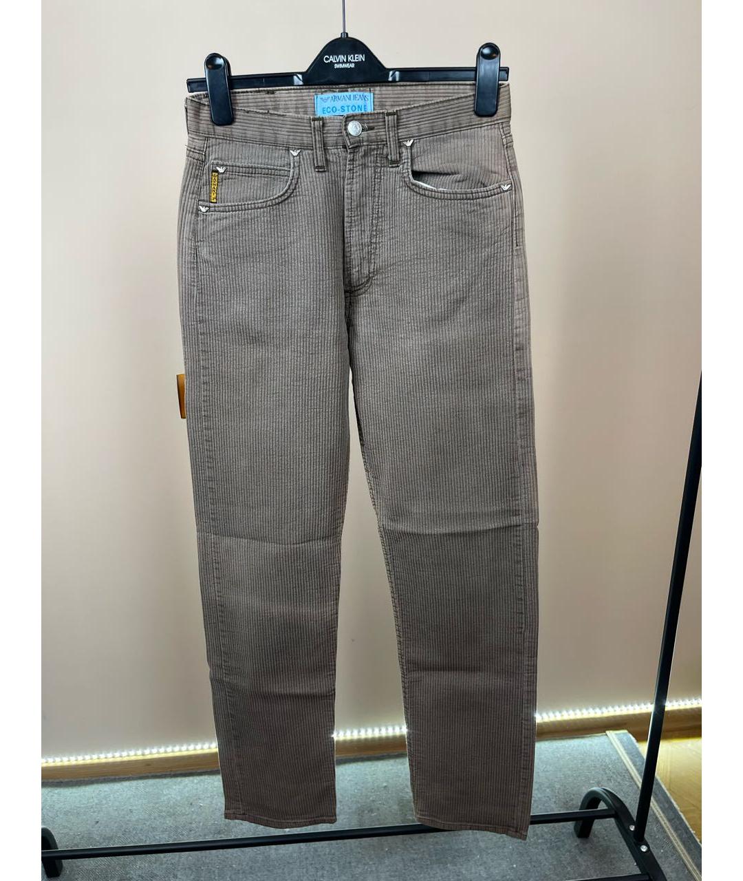 ARMANI JEANS Бежевые хлопковые повседневные брюки, фото 8