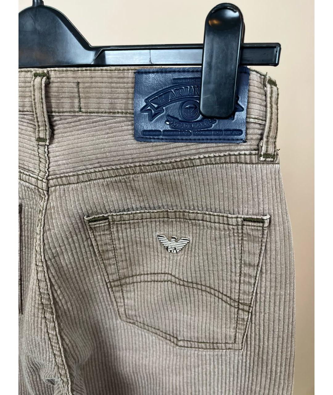 ARMANI JEANS Бежевые хлопковые повседневные брюки, фото 4