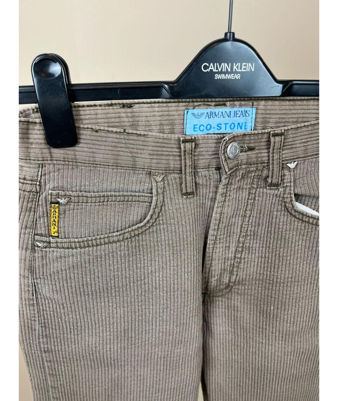 ARMANI JEANS Бежевые хлопковые повседневные брюки, фото 3