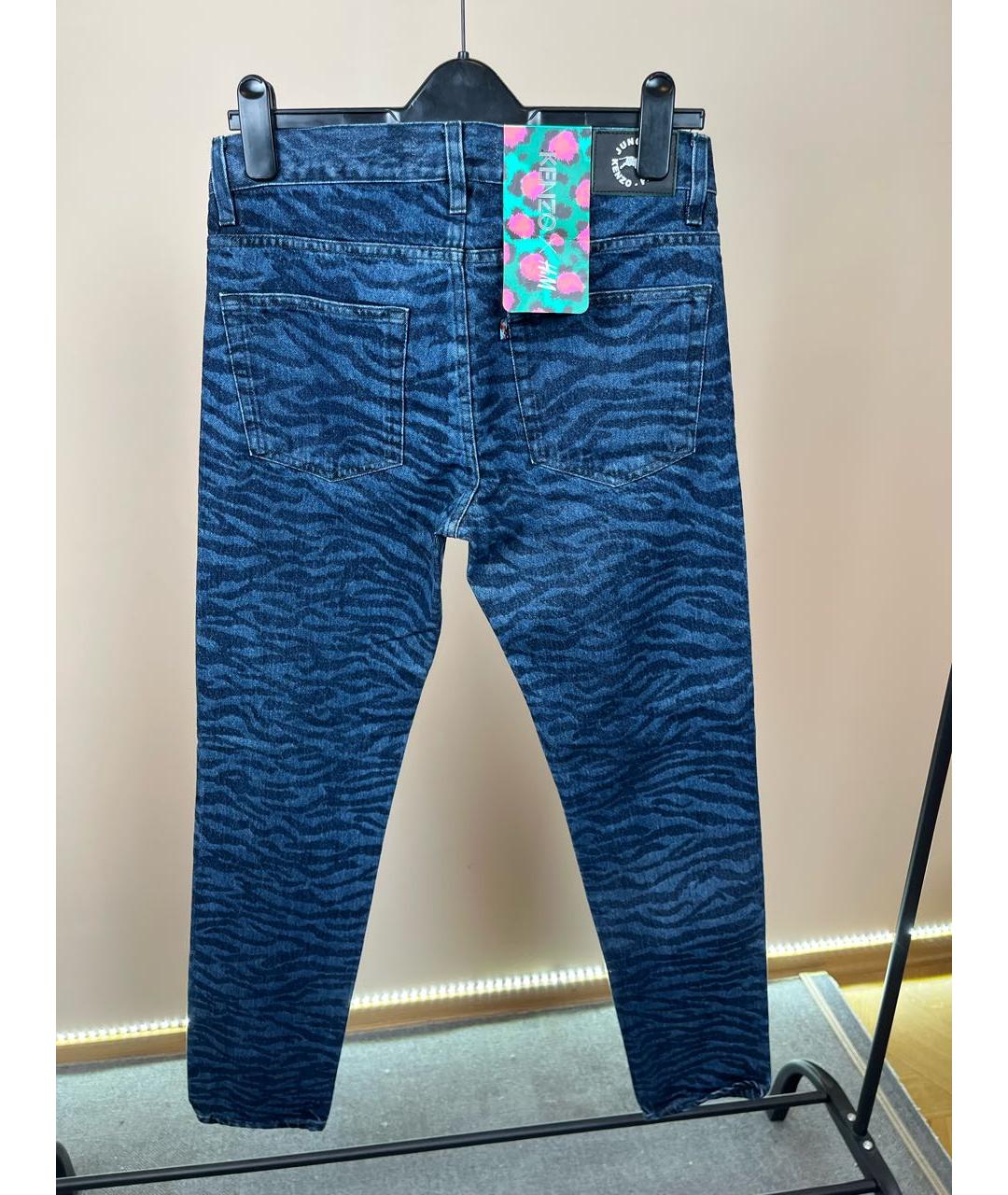 KENZO Синие хлопковые джинсы слим, фото 2