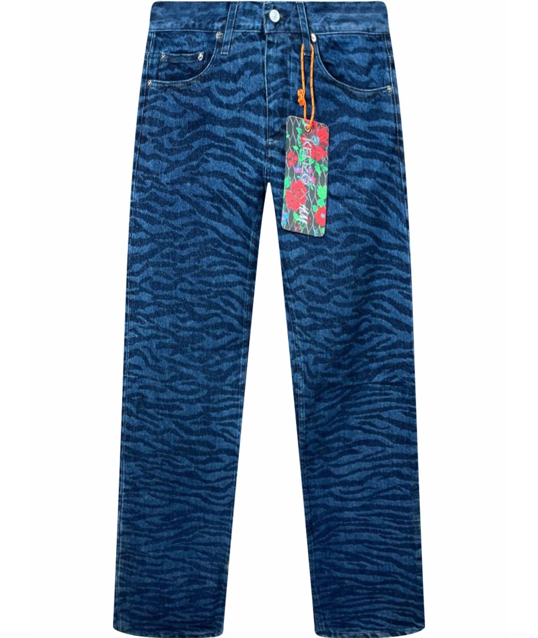 KENZO Синие хлопковые джинсы слим, фото 1