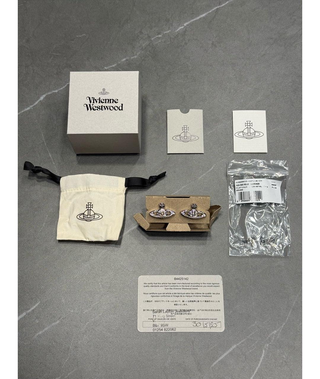 VIVIENNE WESTWOOD Серебряные латунные серьги, фото 4