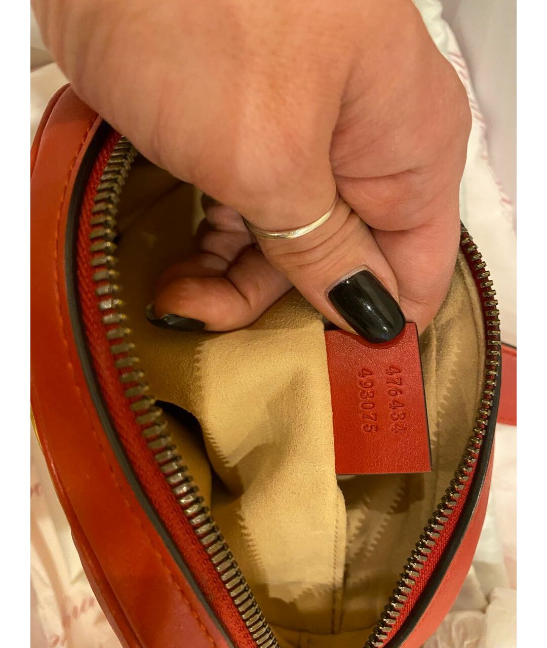 GUCCI Красная кожаная сумка тоут, фото 7