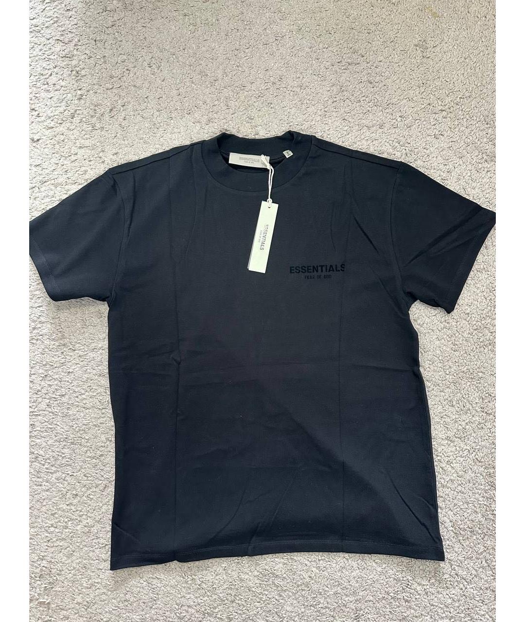 FEAR OF GOD ESSENTIALS Черная хлопковая футболка, фото 3