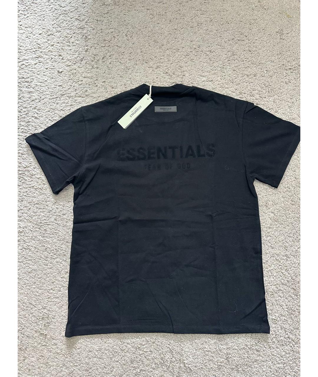 FEAR OF GOD ESSENTIALS Черная хлопковая футболка, фото 2