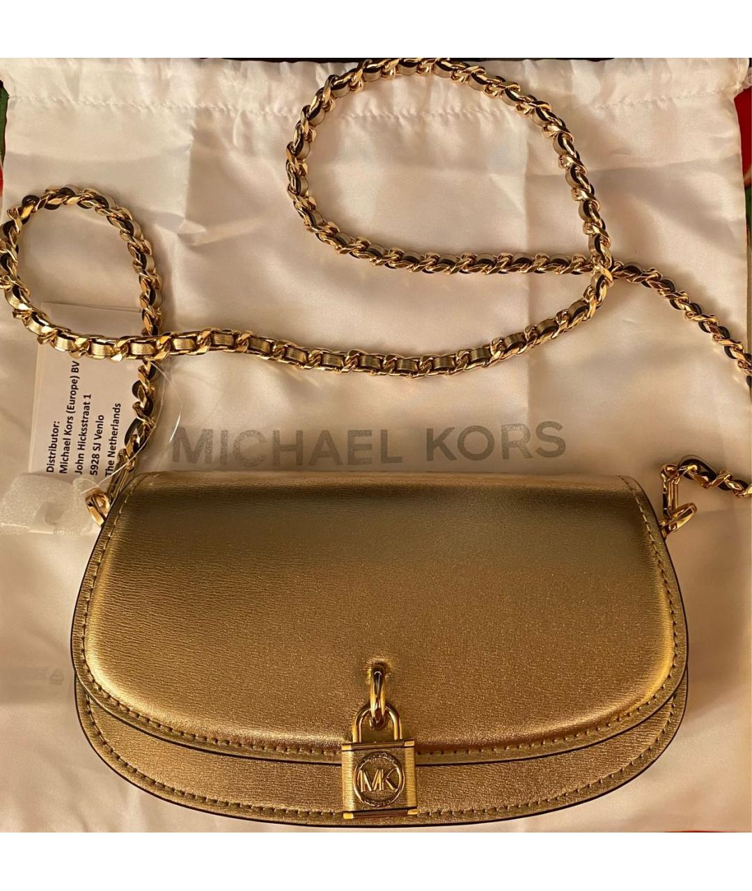 MICHAEL MICHAEL KORS Золотая сумка через плечо, фото 7