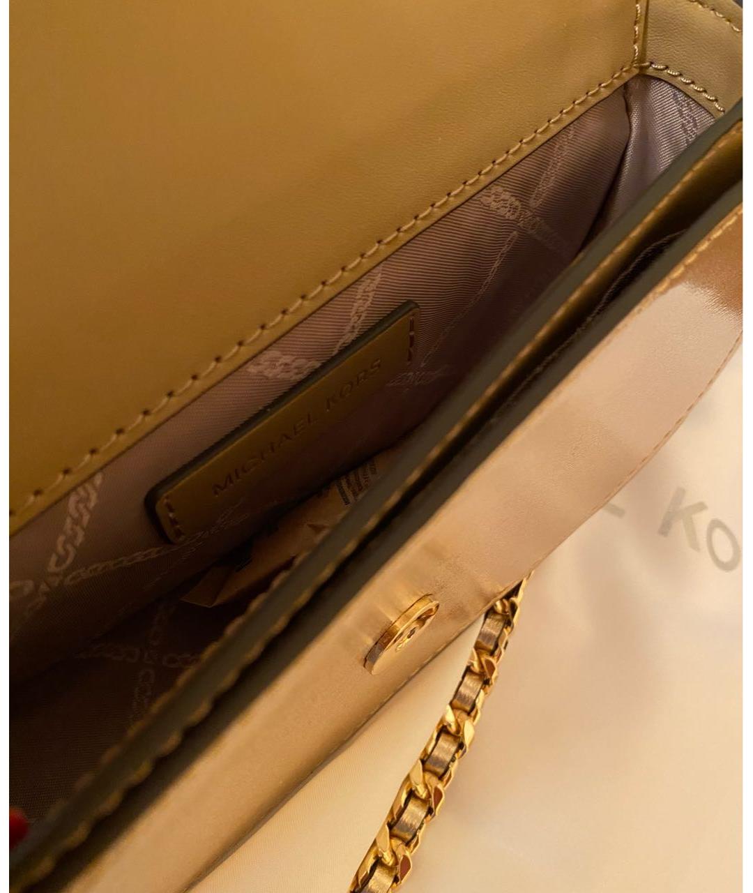 MICHAEL MICHAEL KORS Золотая сумка через плечо, фото 4