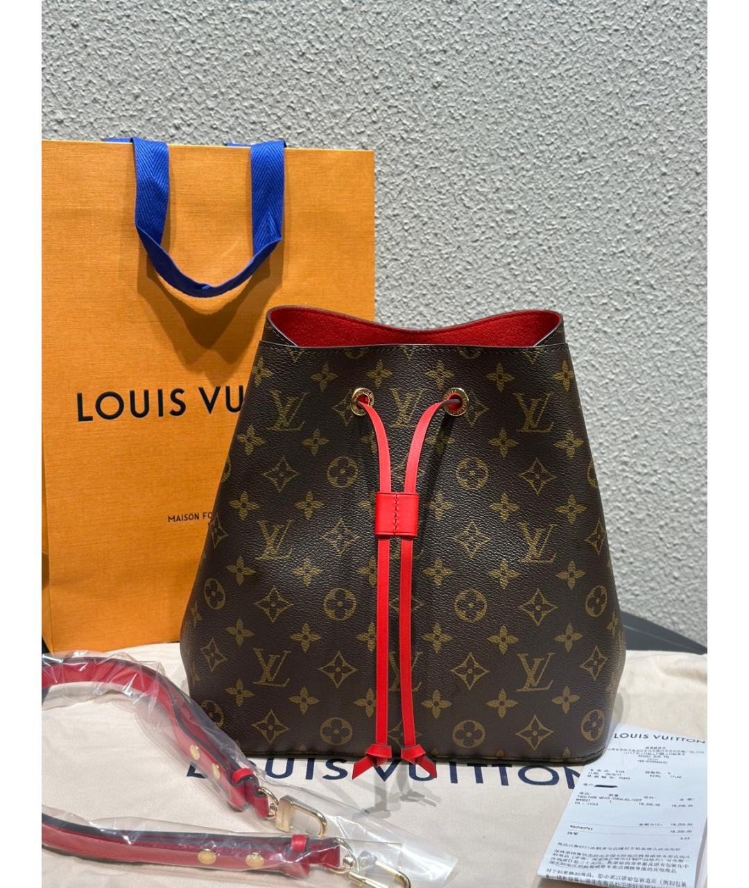 LOUIS VUITTON Коричневая сумка тоут из искусственной кожи, фото 10