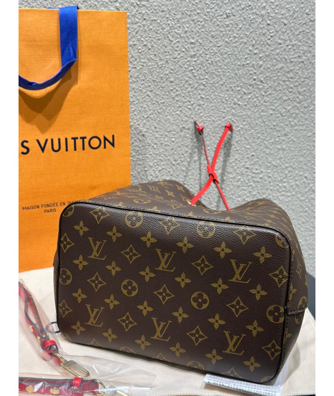 LOUIS VUITTON Коричневая сумка тоут из искусственной кожи, фото 6
