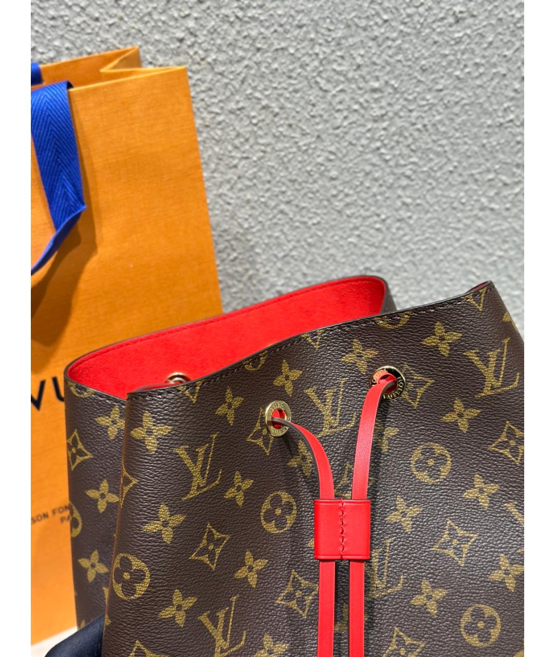 LOUIS VUITTON Коричневая сумка тоут из искусственной кожи, фото 7