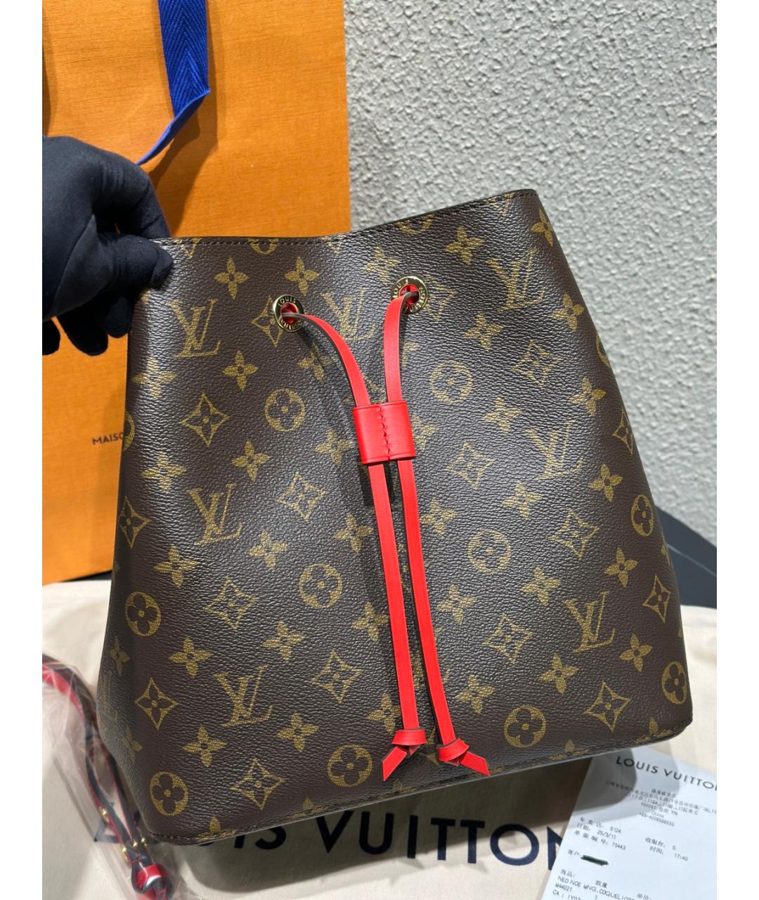 LOUIS VUITTON Коричневая сумка тоут из искусственной кожи, фото 2