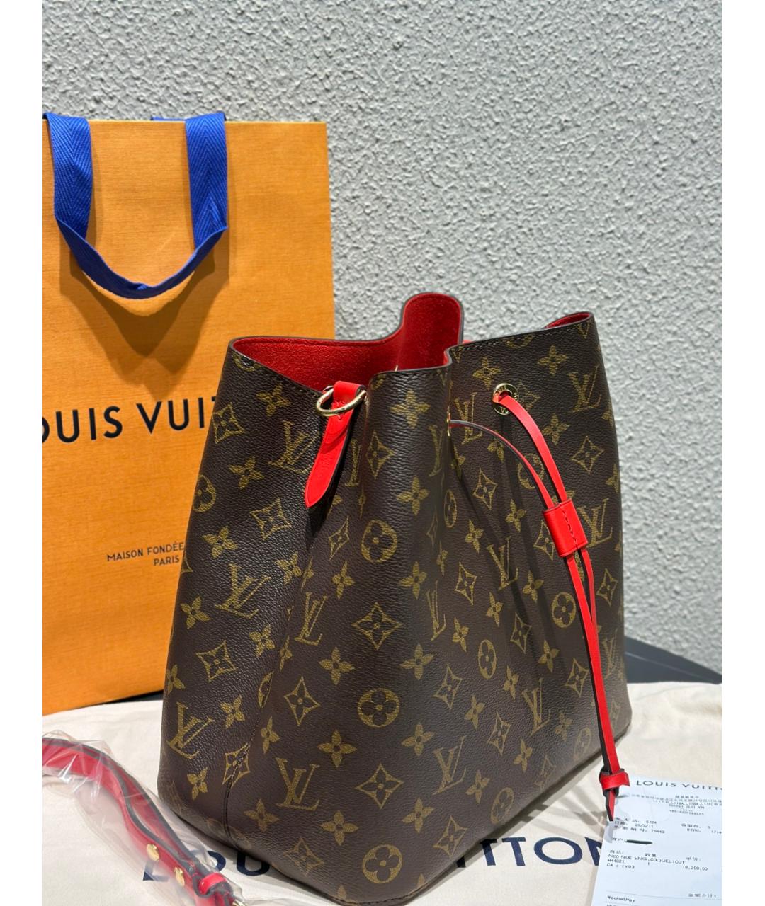 LOUIS VUITTON Коричневая сумка тоут из искусственной кожи, фото 3
