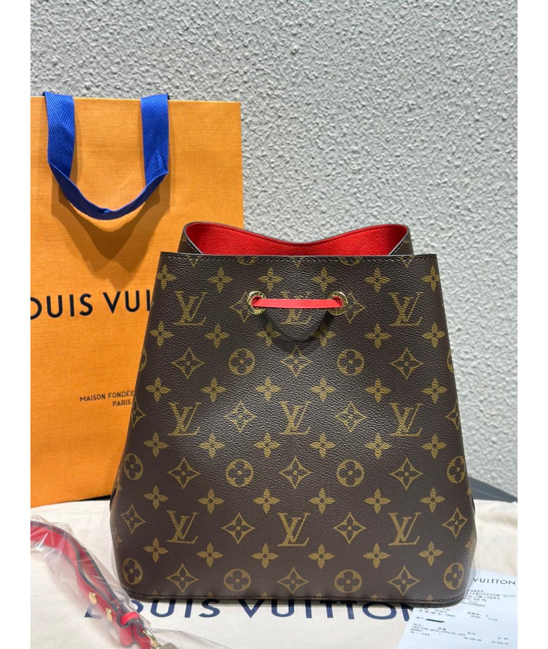 LOUIS VUITTON Коричневая сумка тоут из искусственной кожи, фото 5