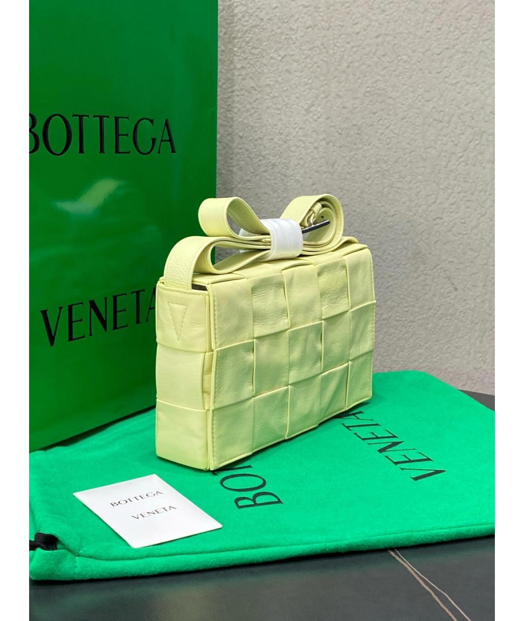 BOTTEGA VENETA Зеленая кожаная сумка тоут, фото 5