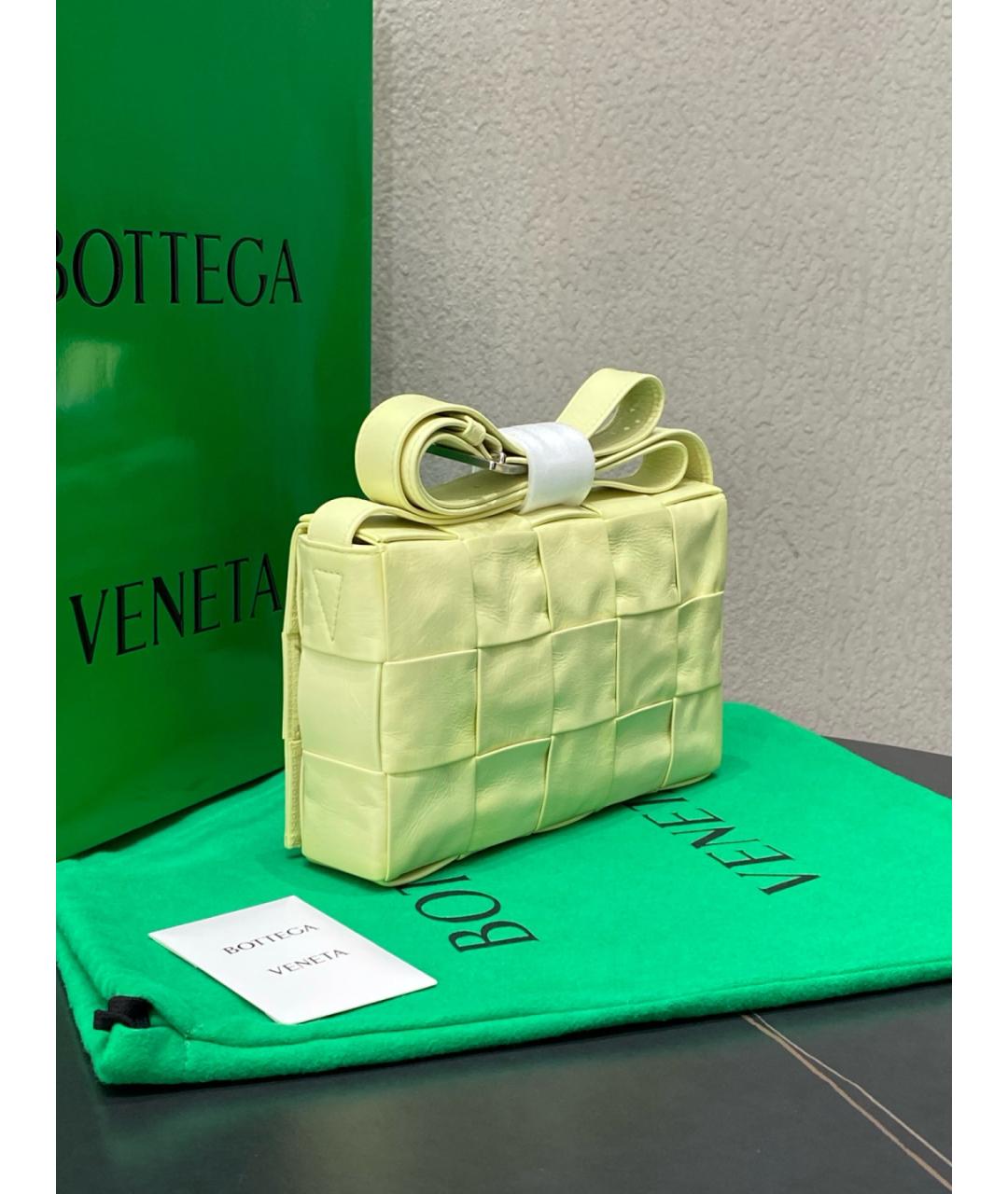 BOTTEGA VENETA Зеленая кожаная сумка тоут, фото 4