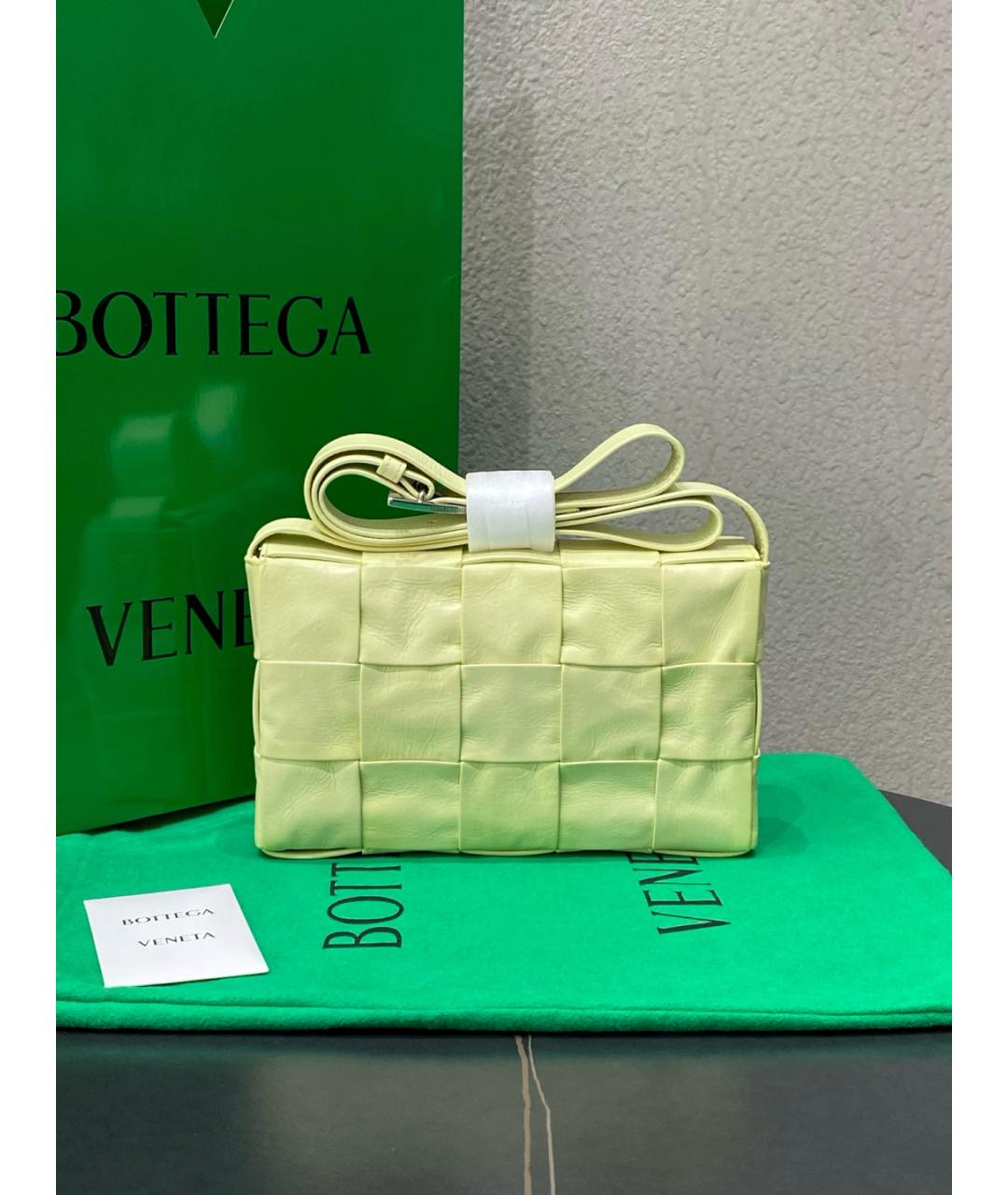 BOTTEGA VENETA Зеленая кожаная сумка тоут, фото 3