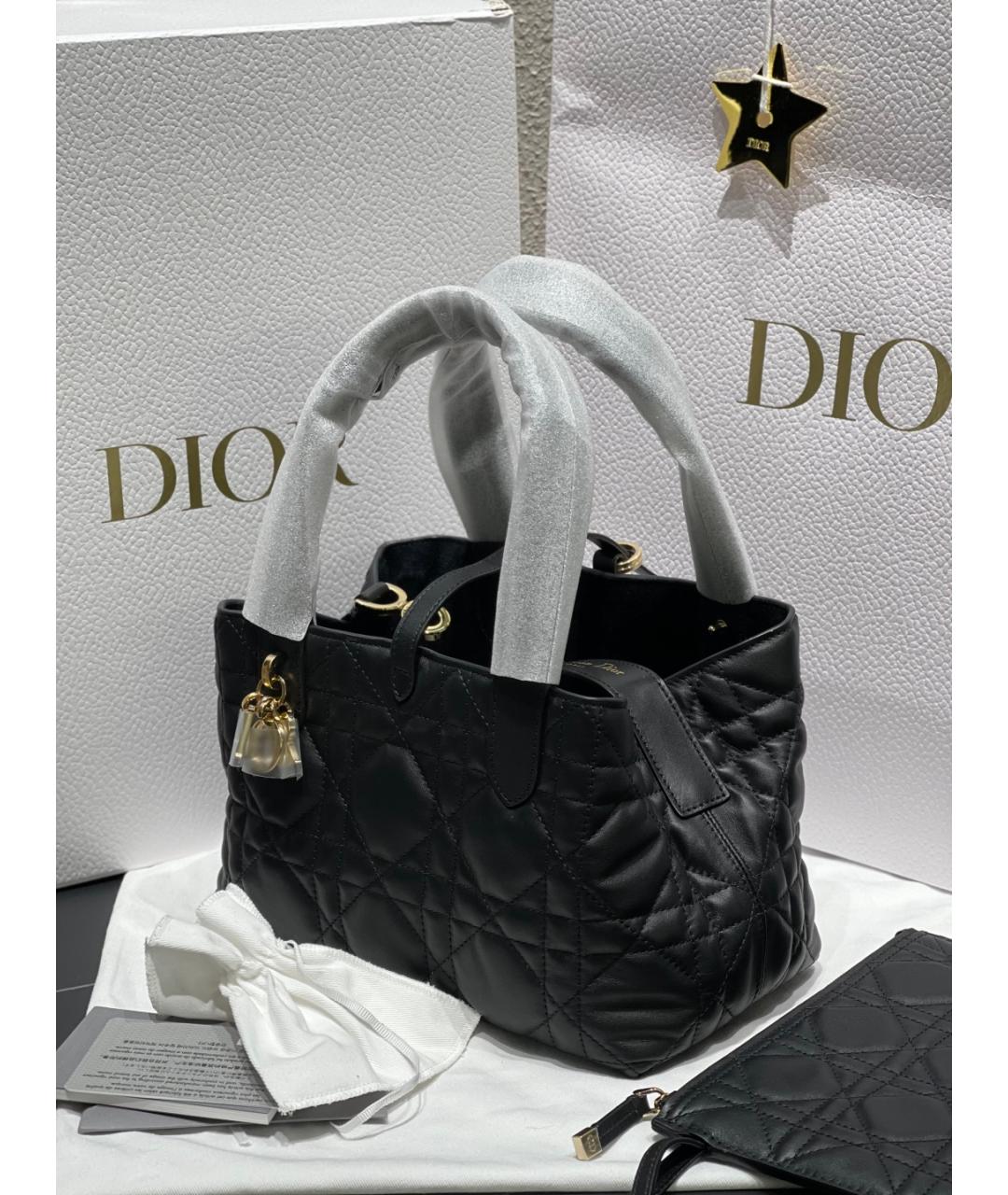 DIOR HOMME Черная кожаная сумка с короткими ручками, фото 3