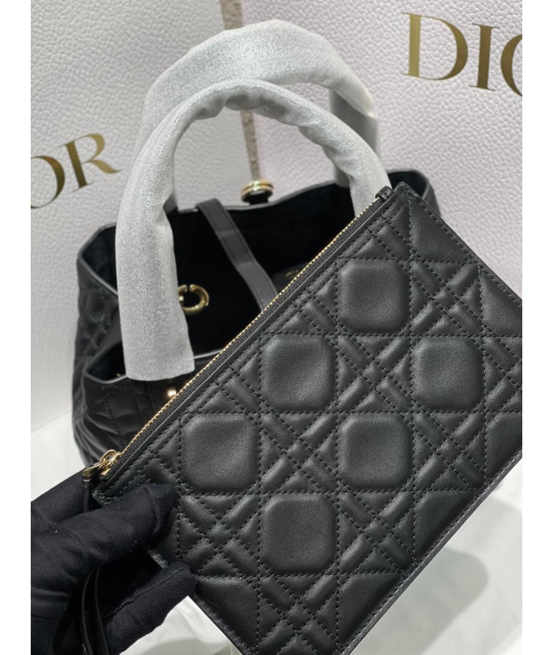 DIOR HOMME Черная кожаная сумка с короткими ручками, фото 8