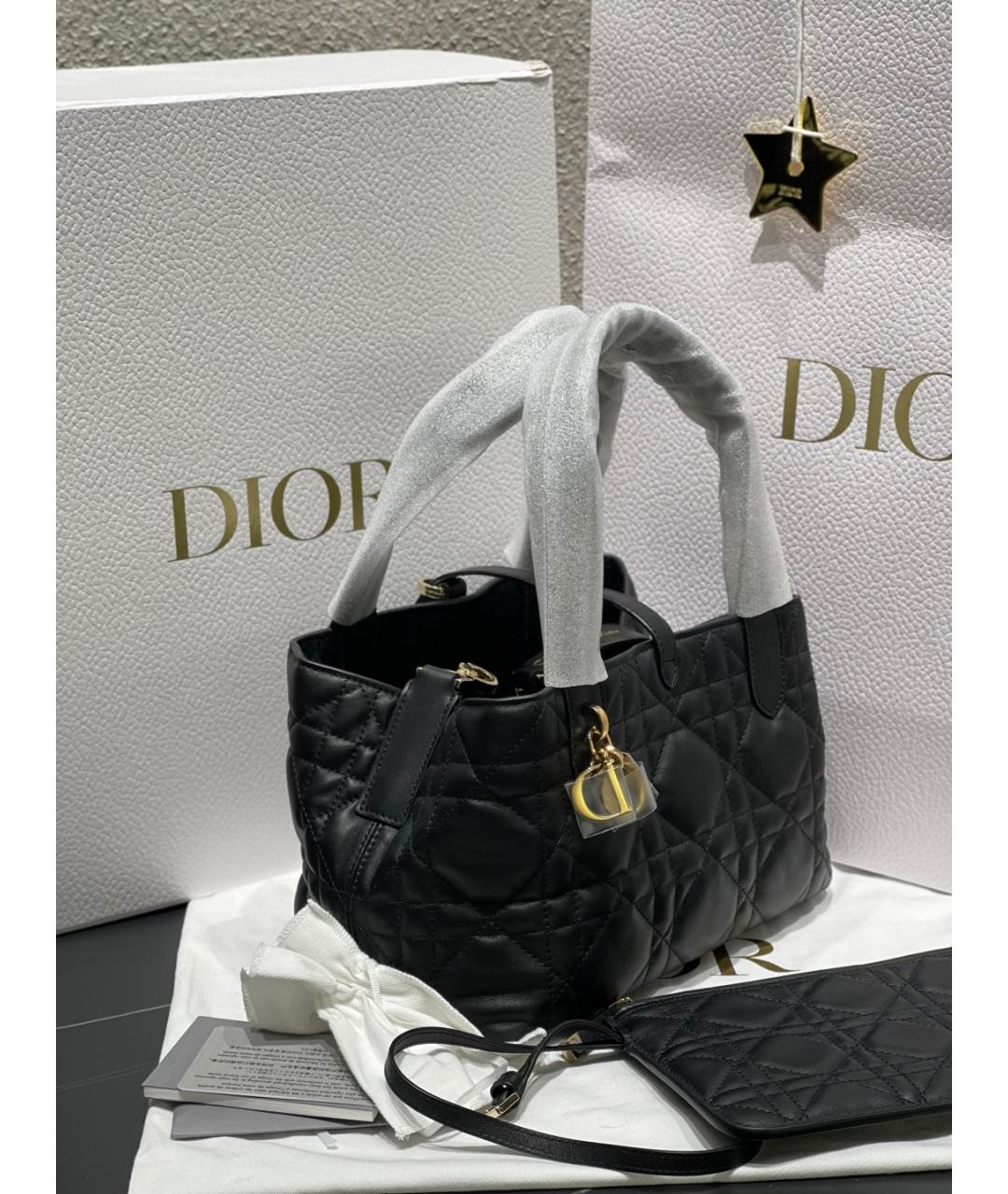 DIOR HOMME Черная кожаная сумка с короткими ручками, фото 2
