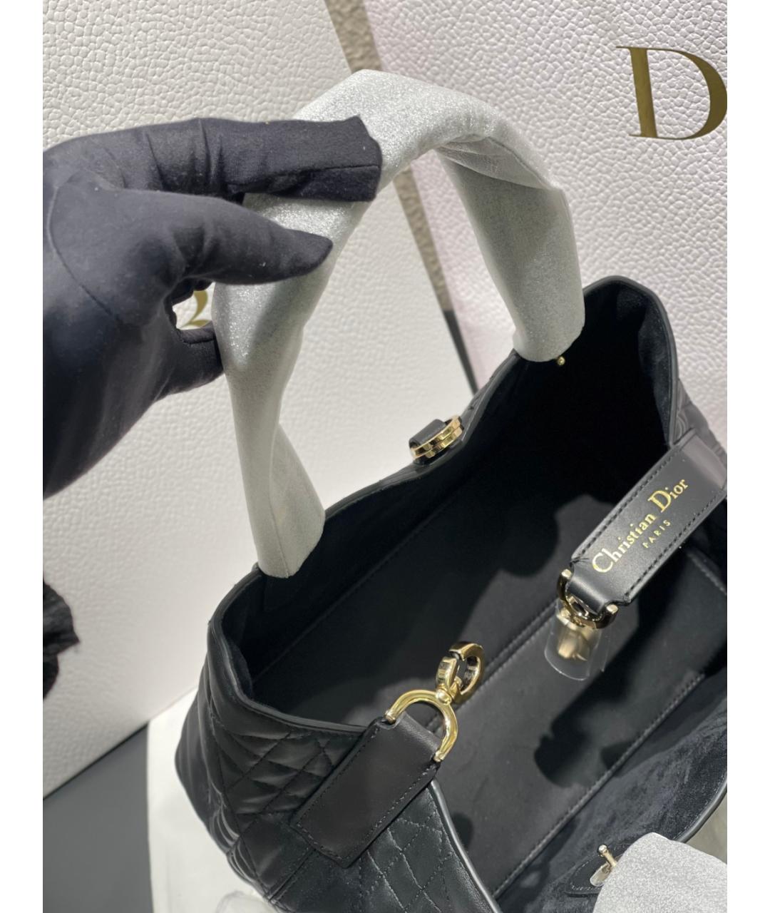 DIOR HOMME Черная кожаная сумка с короткими ручками, фото 4