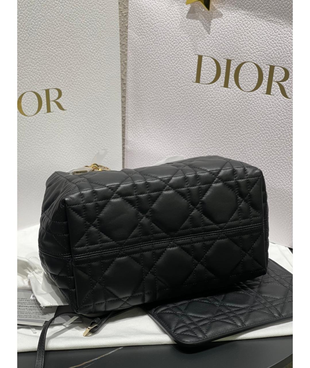 DIOR HOMME Черная кожаная сумка с короткими ручками, фото 5