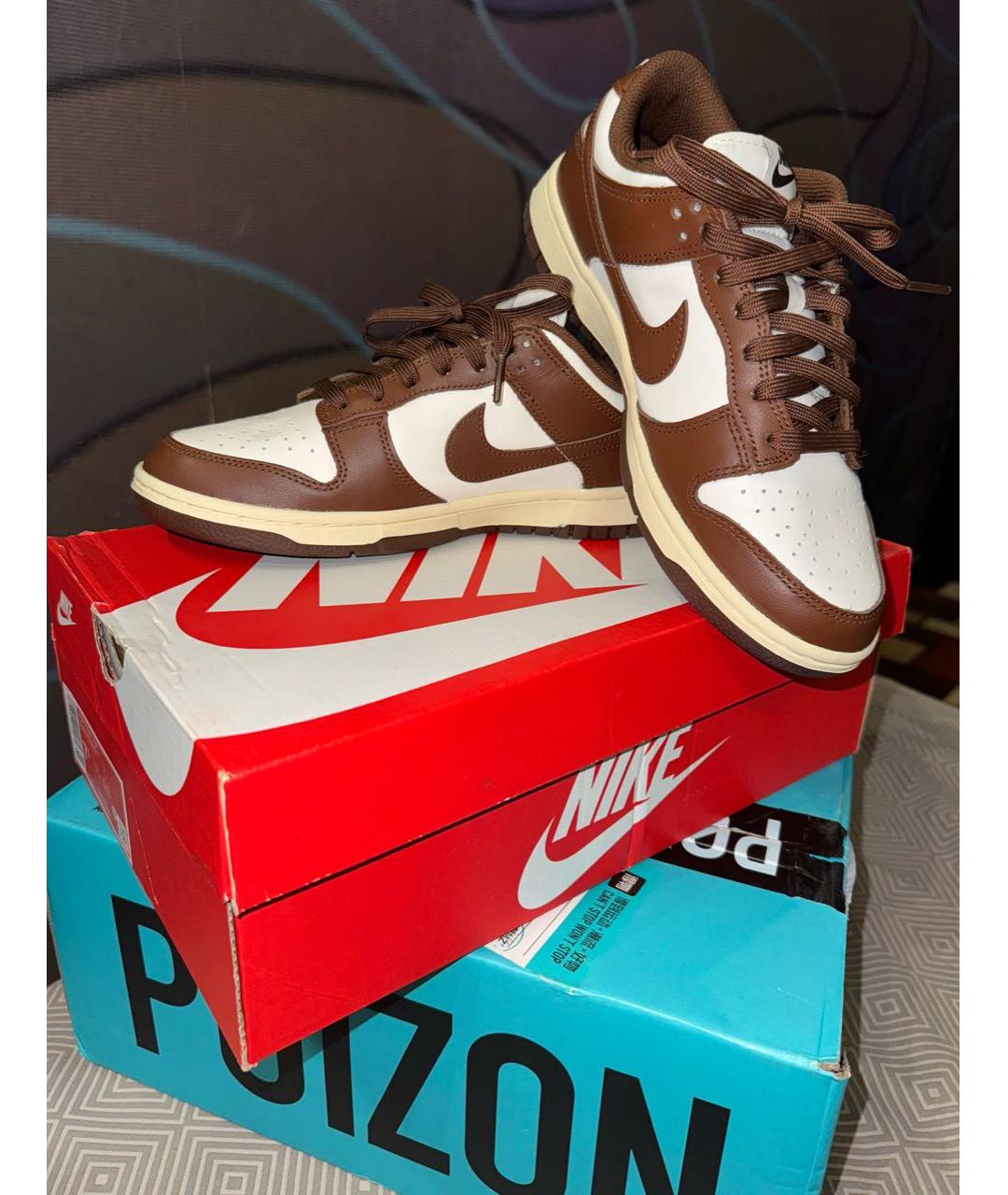NIKE Коричневые кожаные кроссовки, фото 4