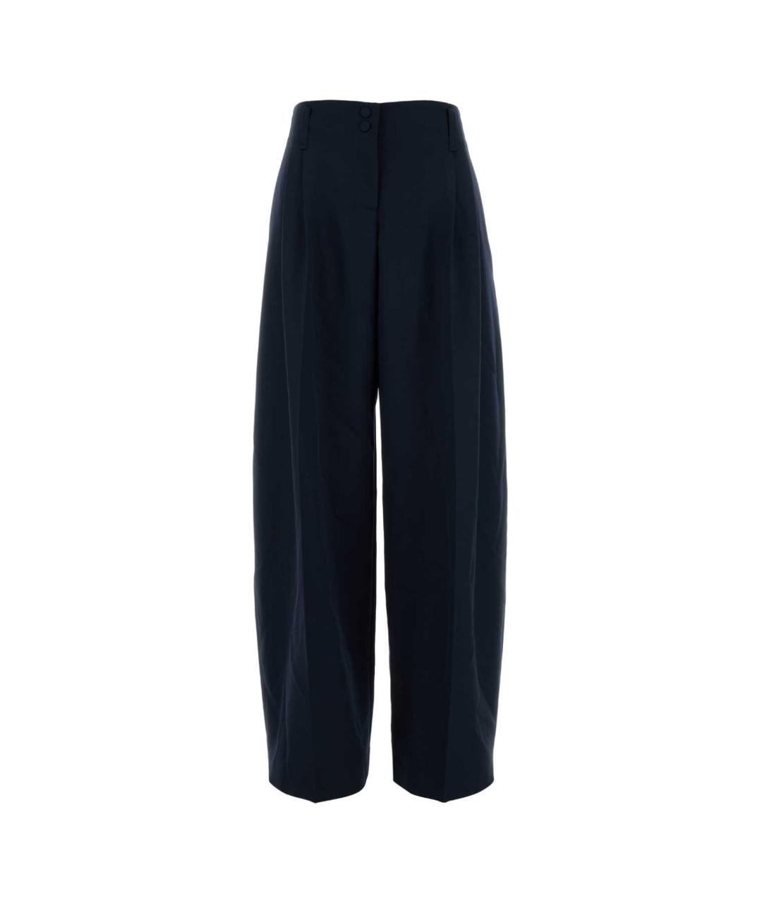 ALEXANDER MCQUEEN Синие шерстяные прямые брюки, фото 1